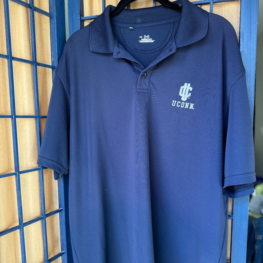 Under Armour UConn Huskies Polo Shirt Men’s Medium HeatGear
